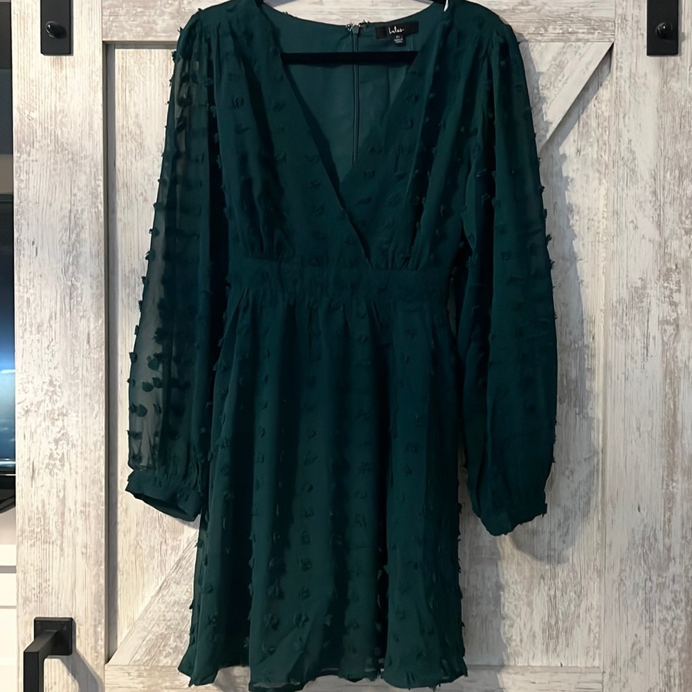 Emerald long sleeve dress